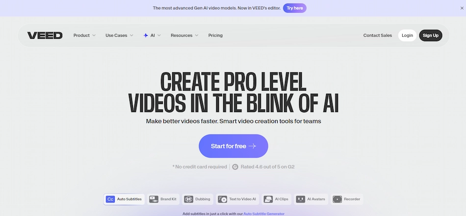 هوش مصنوعی ساخت ویدیو Veed-io