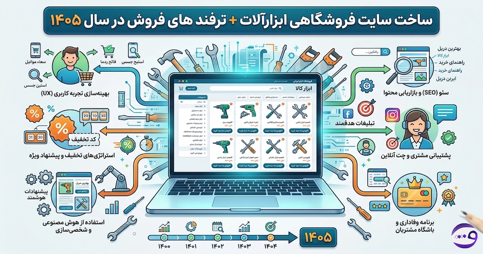 ساخت سایت فروشگاهی ابزار و یراق + ترفند های فروش